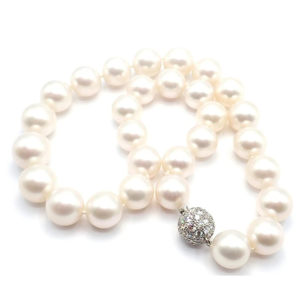 Authentic! Tiffany & Co Platinum Diamond South Sea Large Pearl Necklace Paper - Picture 5 of 15